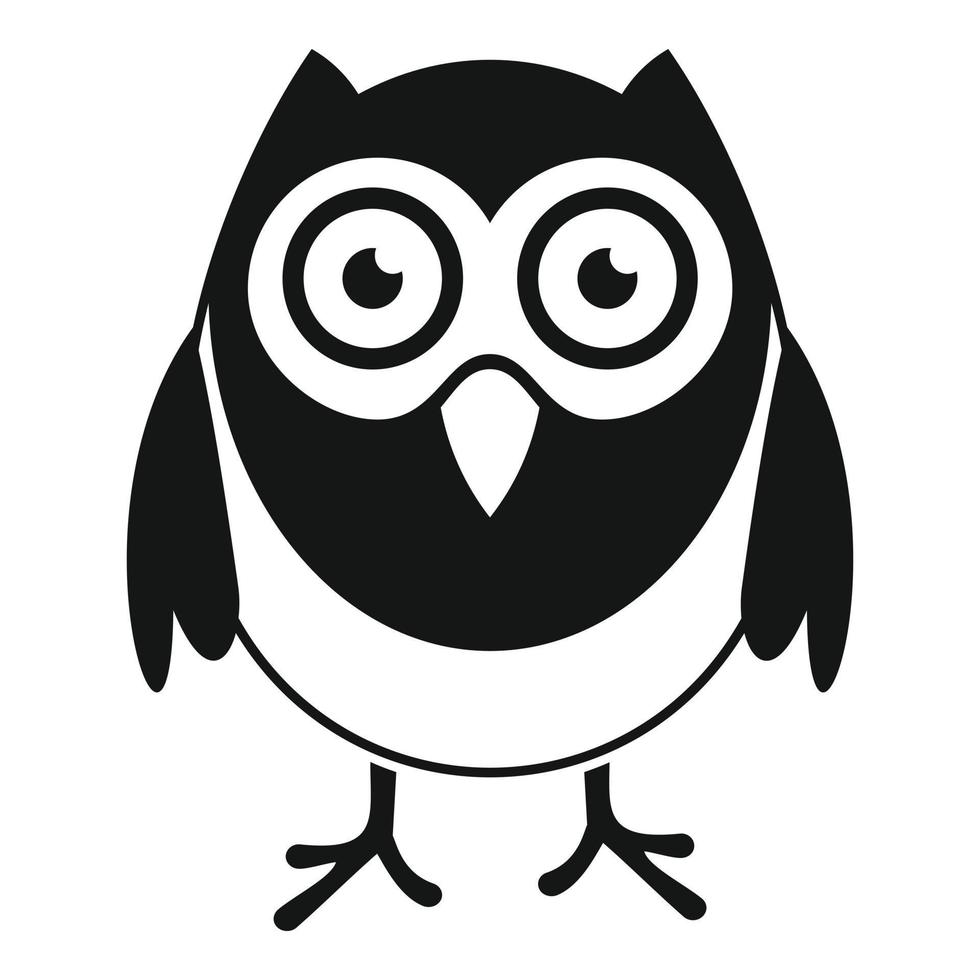 Wise owl icon, simple style vector