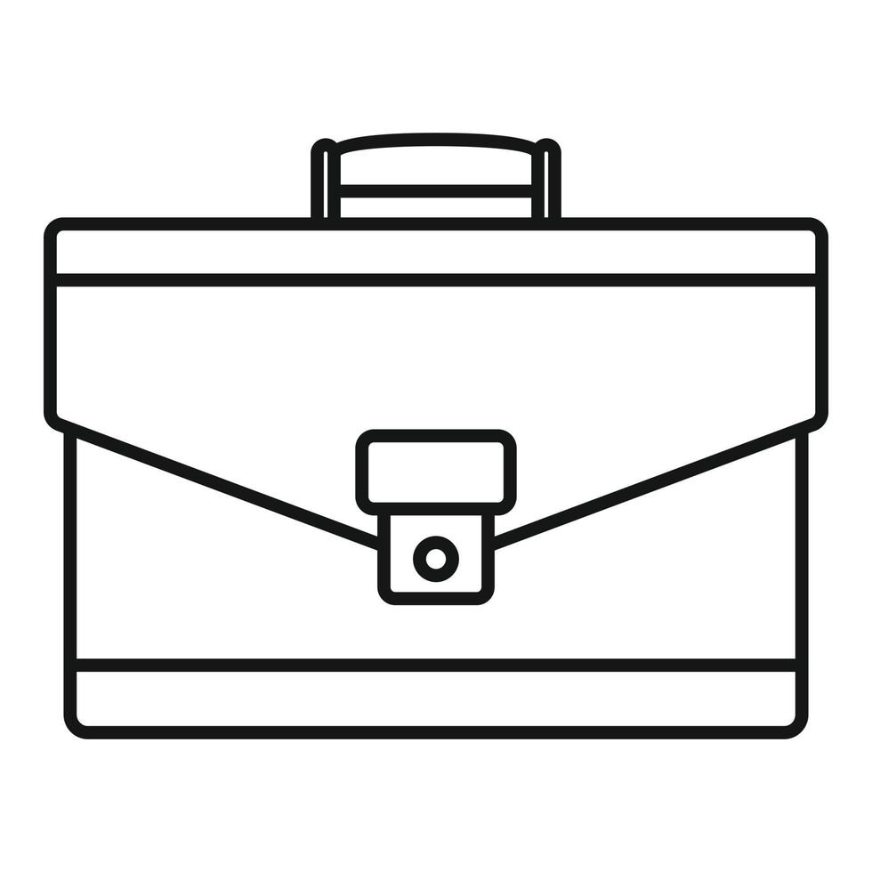 Leather briefcase icon, outline style vector