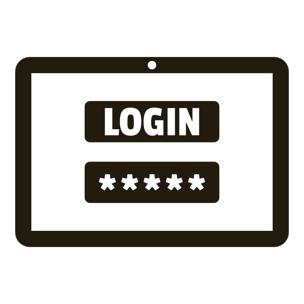 Login password security icon, simple style vector