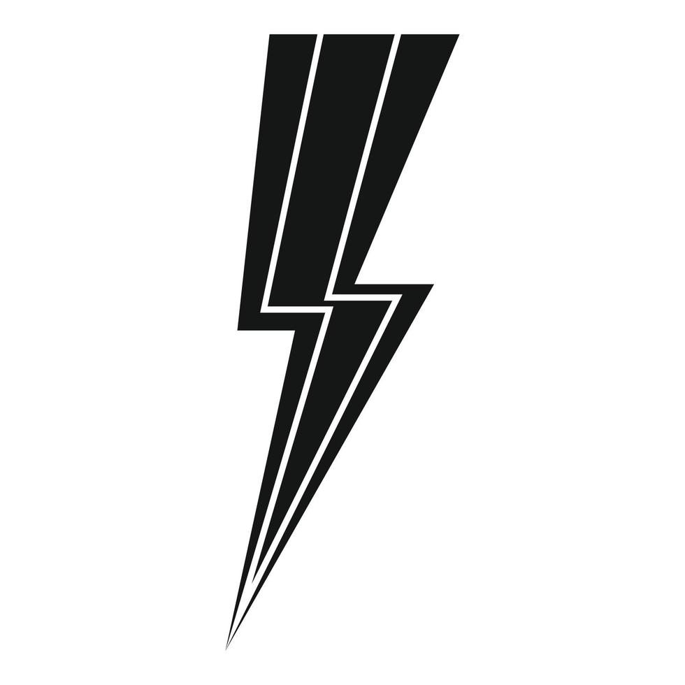 Night lightning bolt icon, simple style vector