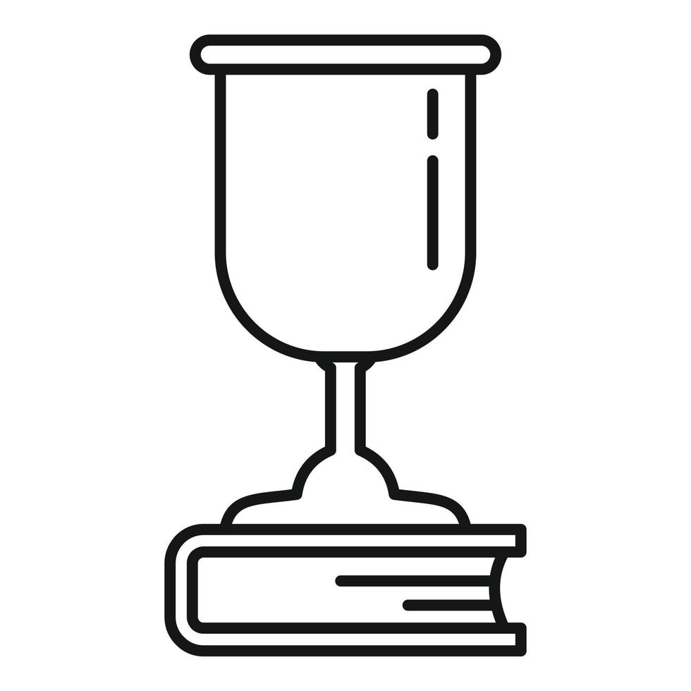 icono de libro de copa de oro, estilo de contorno vector