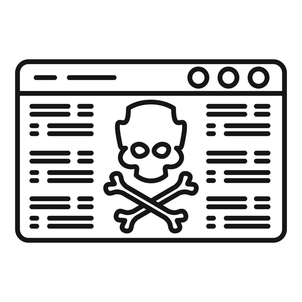 icono de ataque de virus, estilo de esquema vector