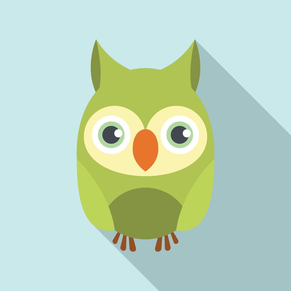 icono de pájaro búho, estilo plano vector