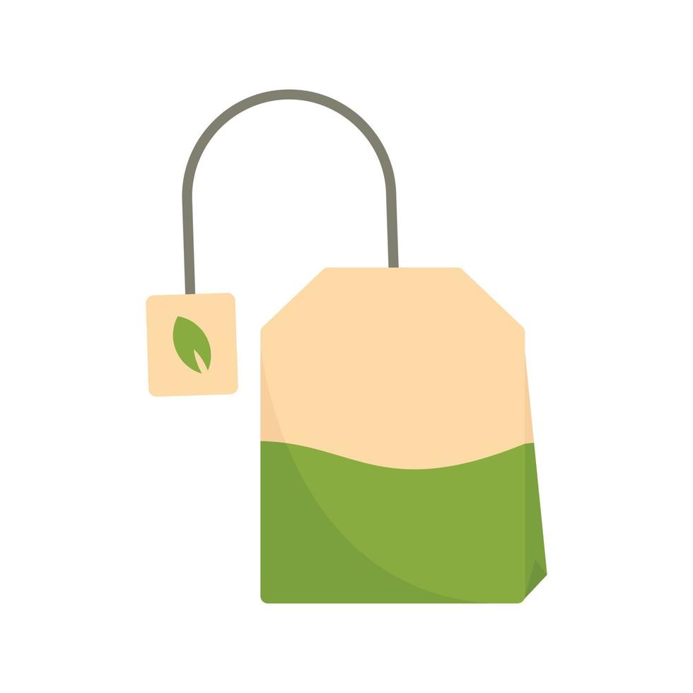 Matcha tea bag icon, flat style vector