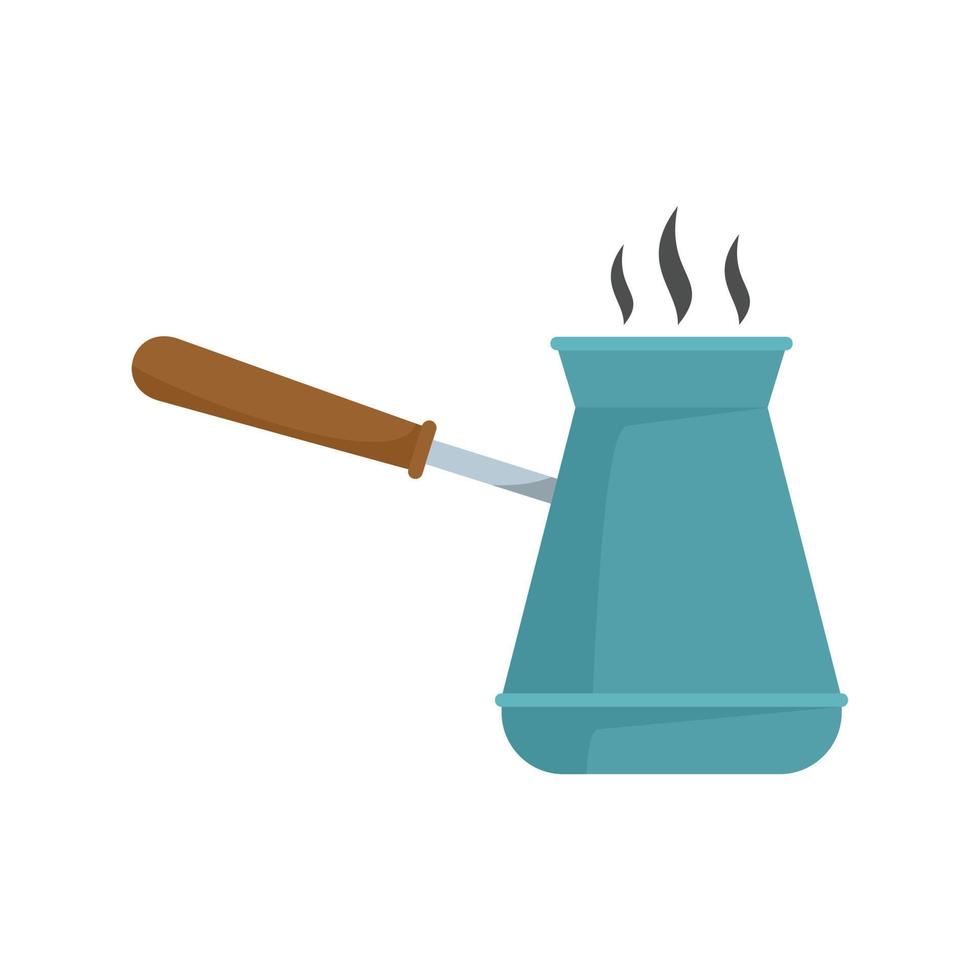 Hot coffee kettle icon, flat style vector