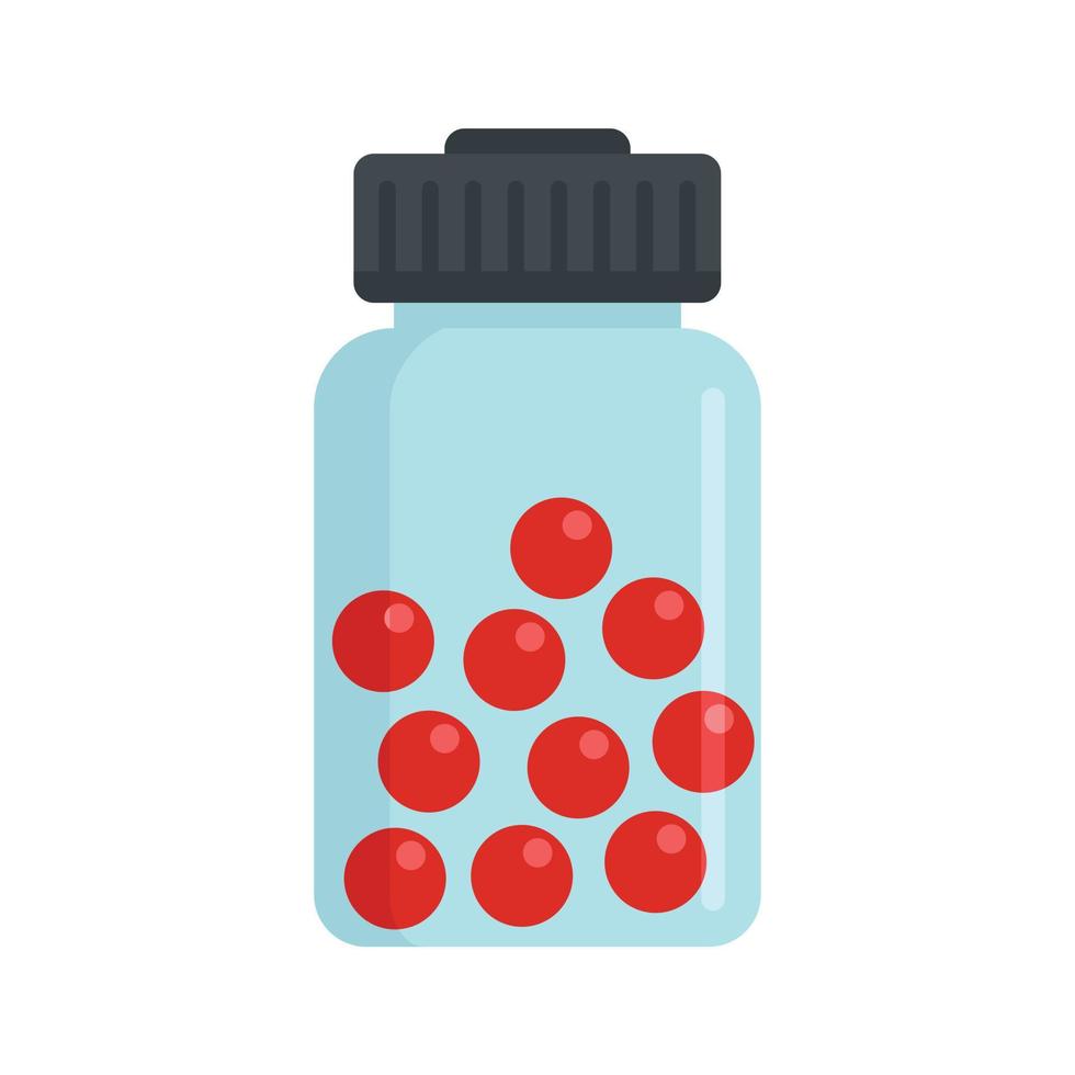 Pill ball jar icon, flat style vector