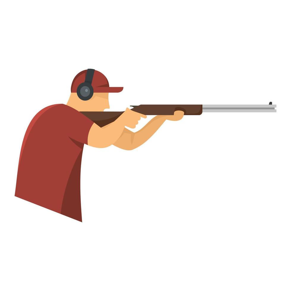 Shooter in baseball cap icon, flat style vector