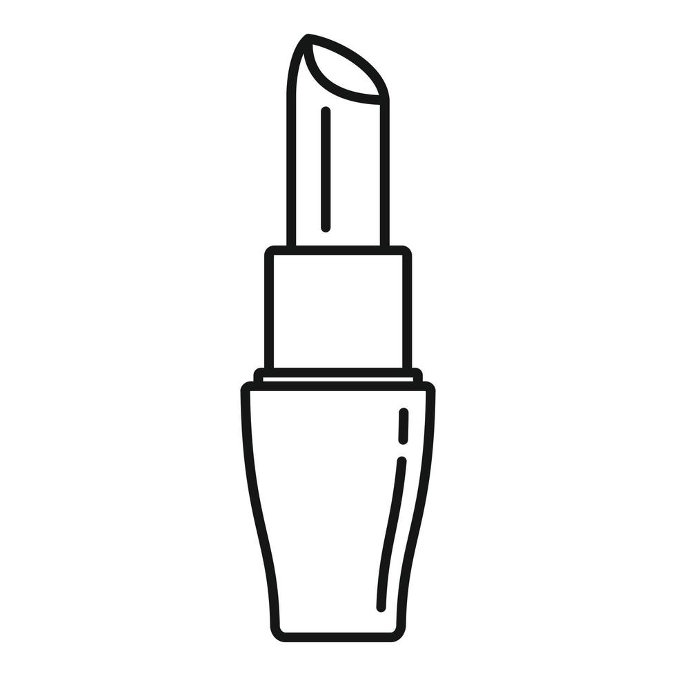 icono de lápiz labial de maquillaje, estilo de esquema vector