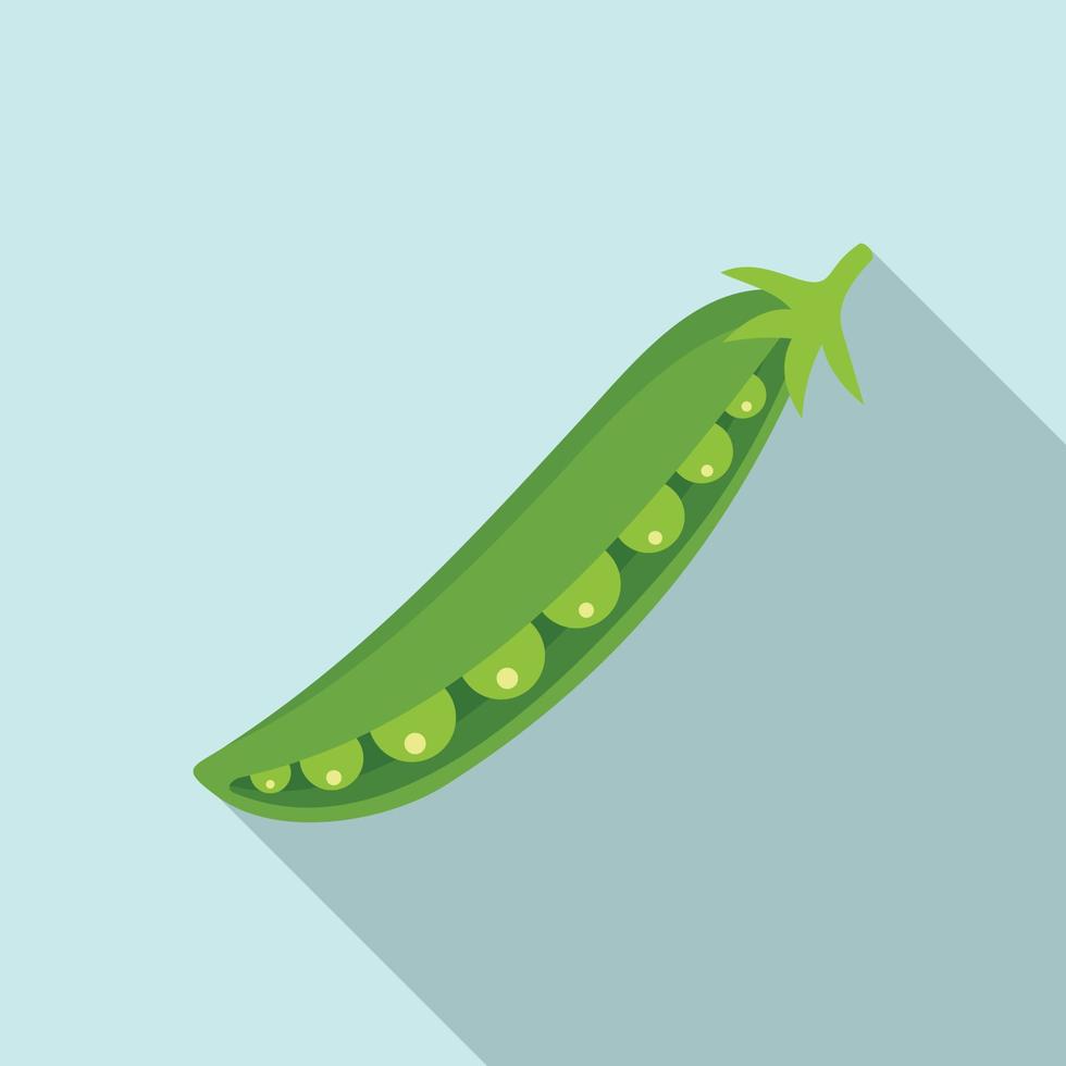 Spring peas icon, flat style vector