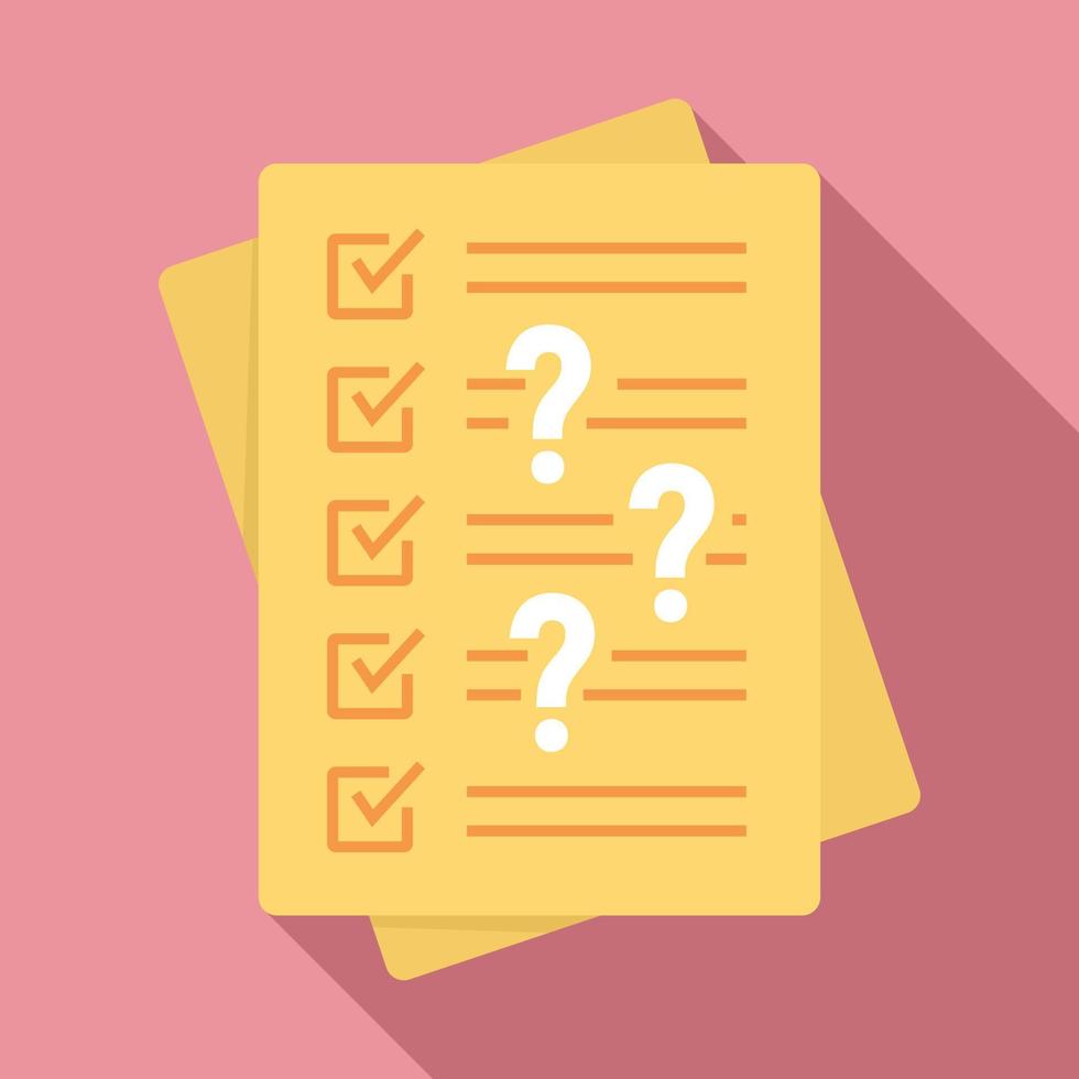 Alzheimer disease test icon, flat style vector