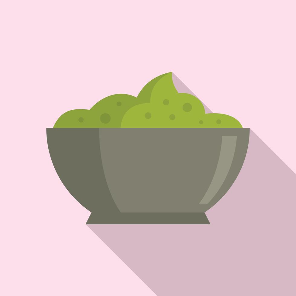 Eco condiment bowl icon, flat style vector