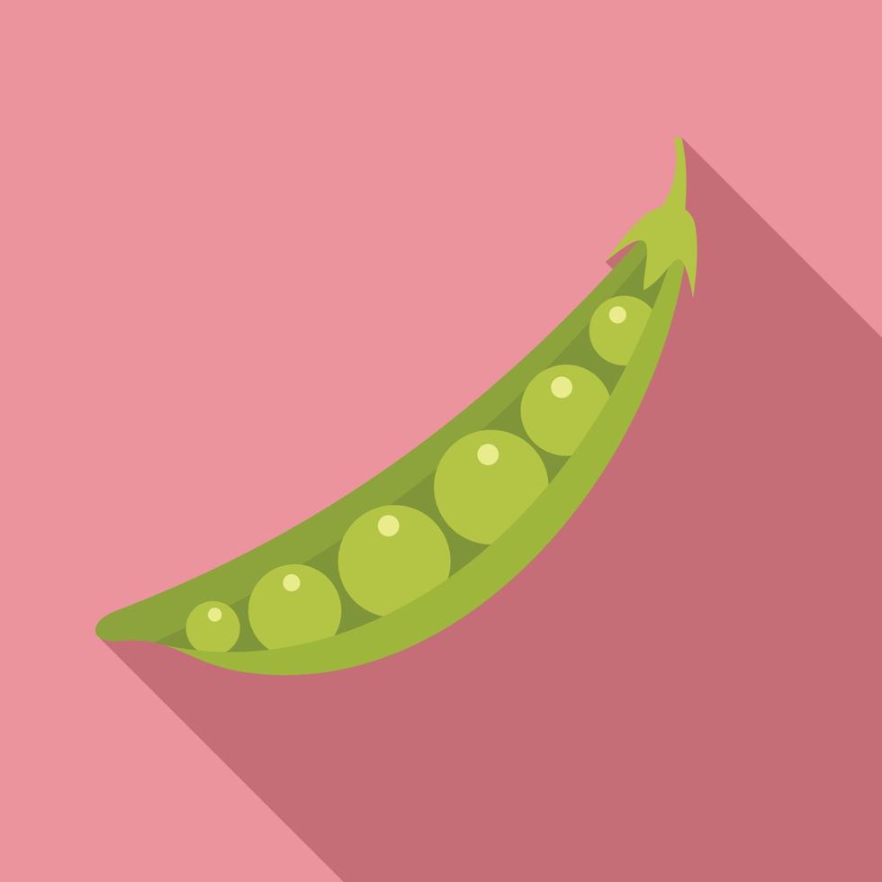 Green peas icon, flat style vector