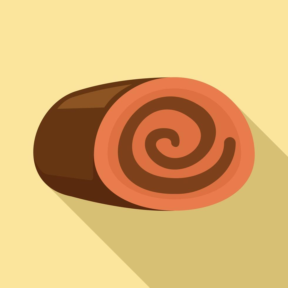 icono de ruleta dulce de panadería, estilo plano vector