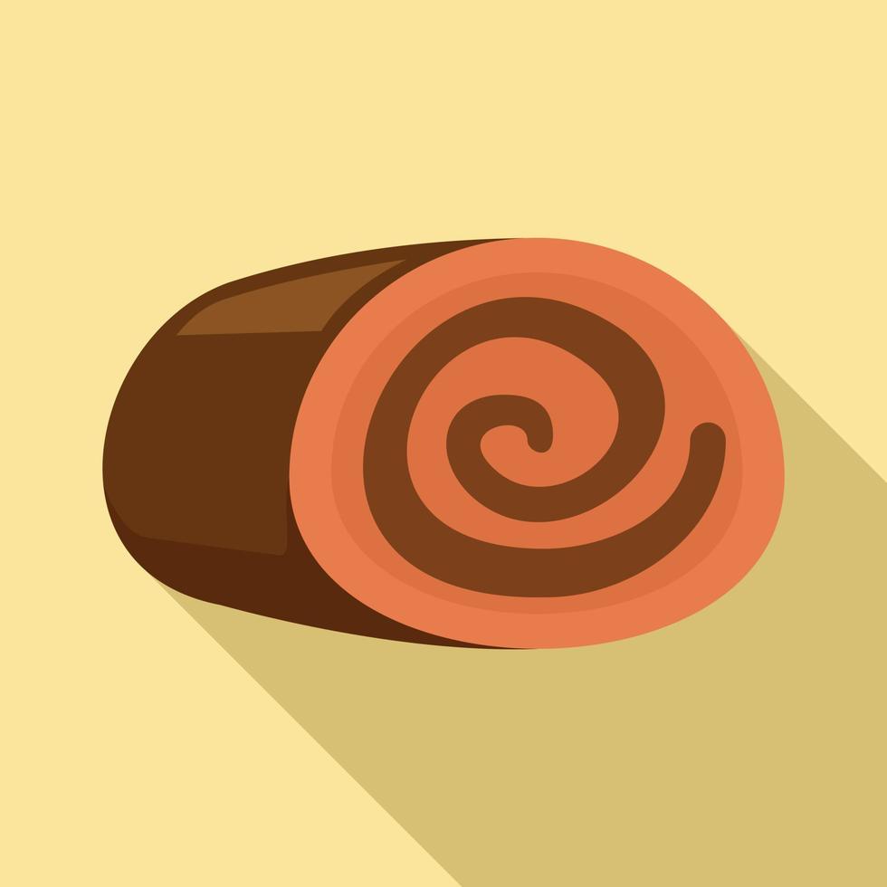 Bakery sweet roulette icon, flat style vector