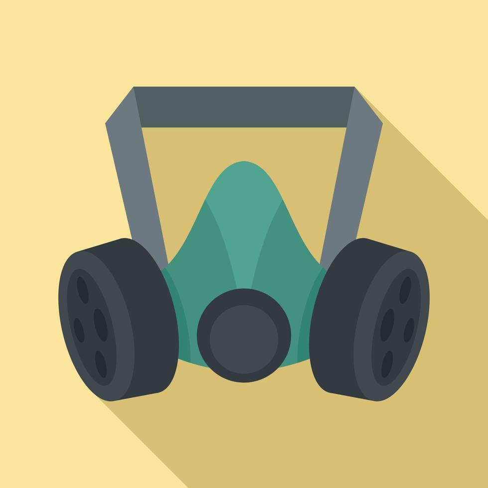 Mine gas mask icon, flat style vector