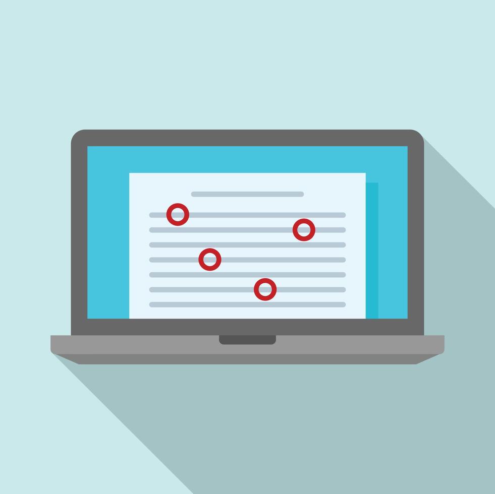 Online laptop editor icon, flat style vector