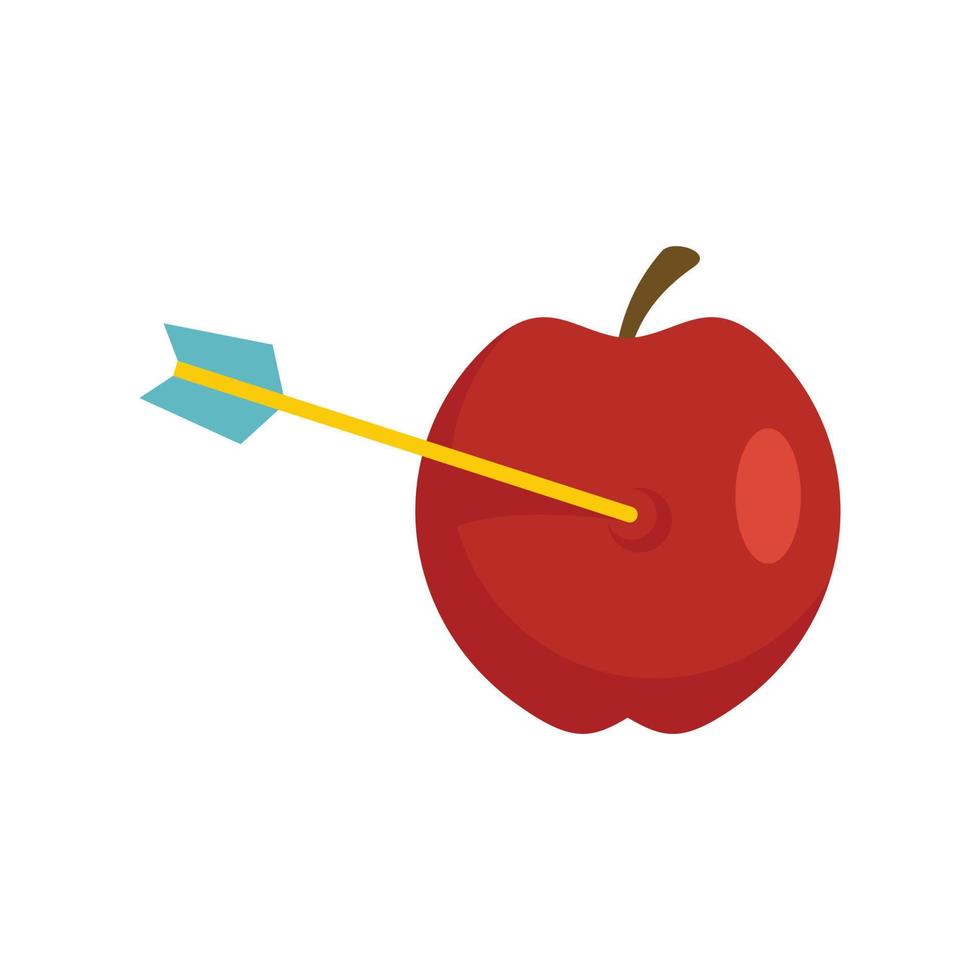 Arrow in apple icon, flat style vector