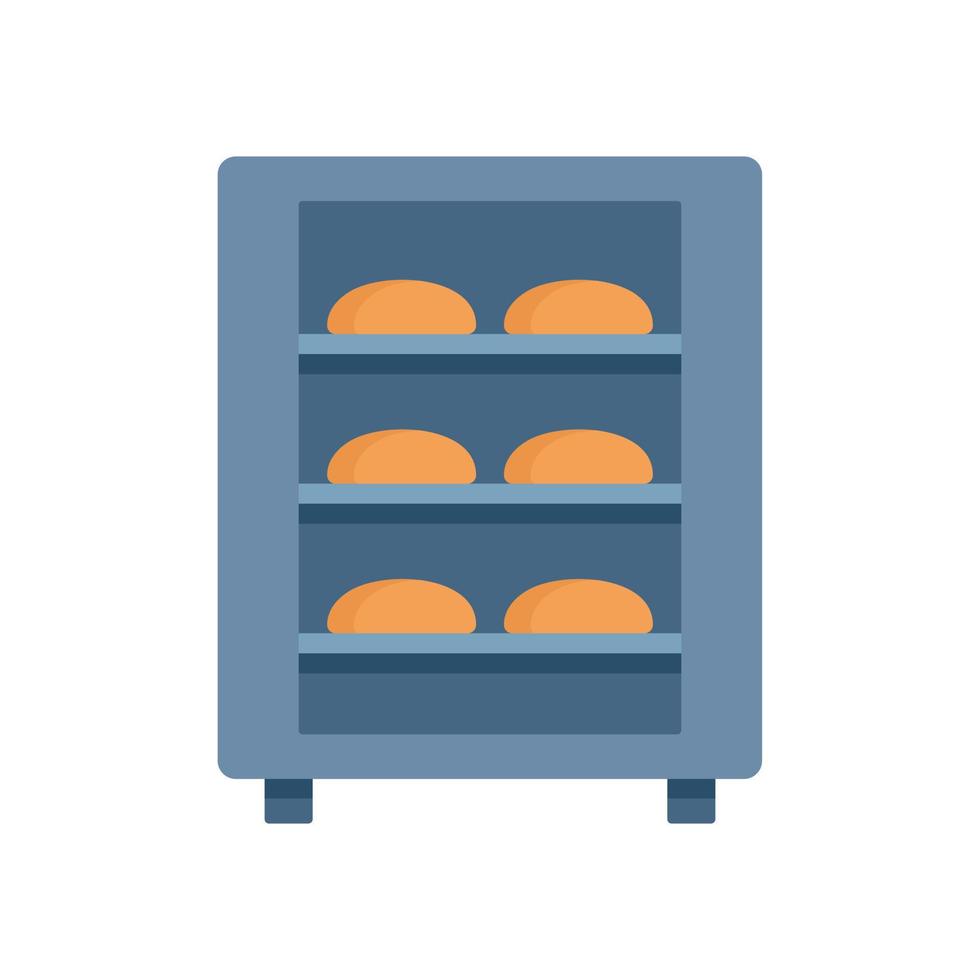 icono de horno de fábrica de pan, estilo plano vector