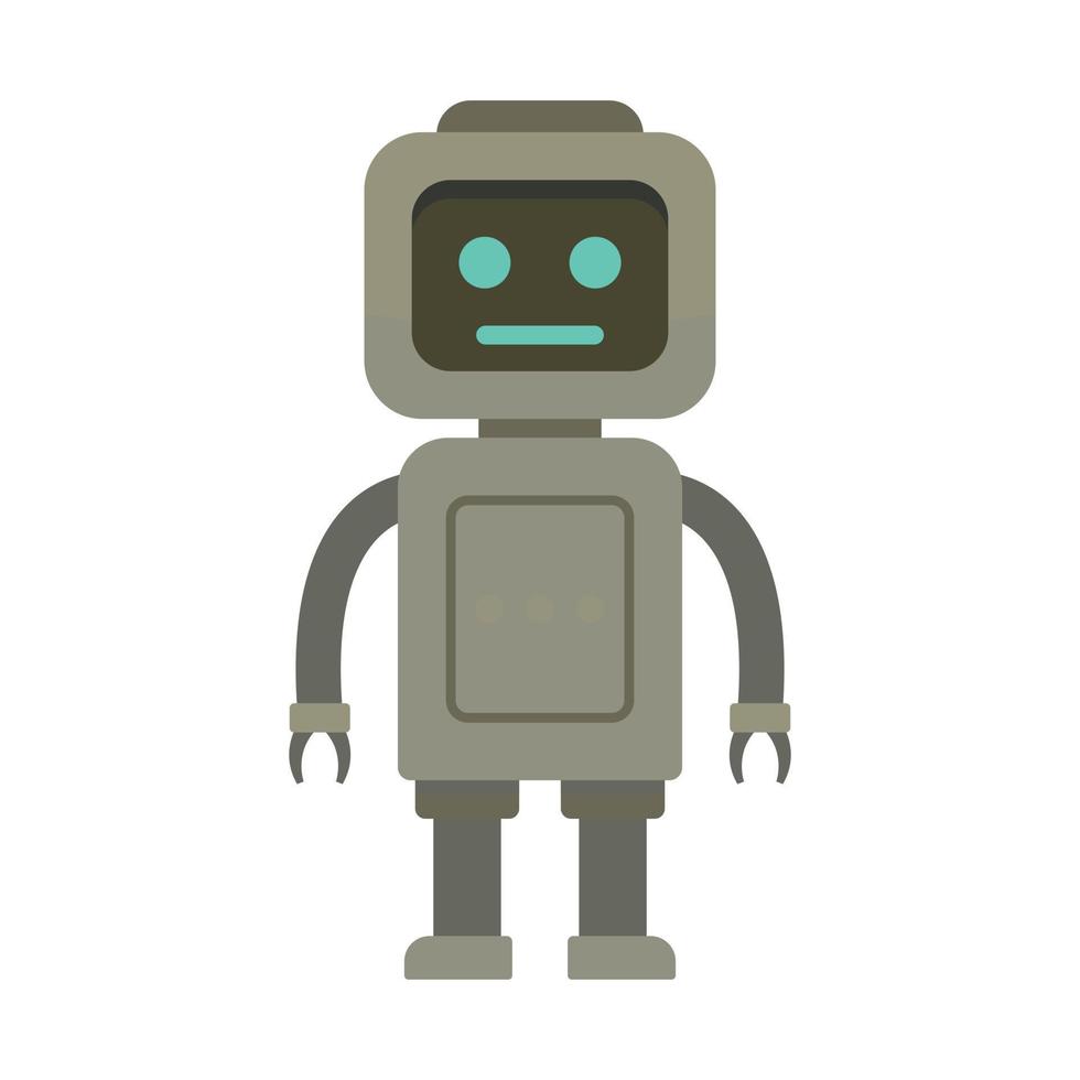 Toy robot icon, flat style vector