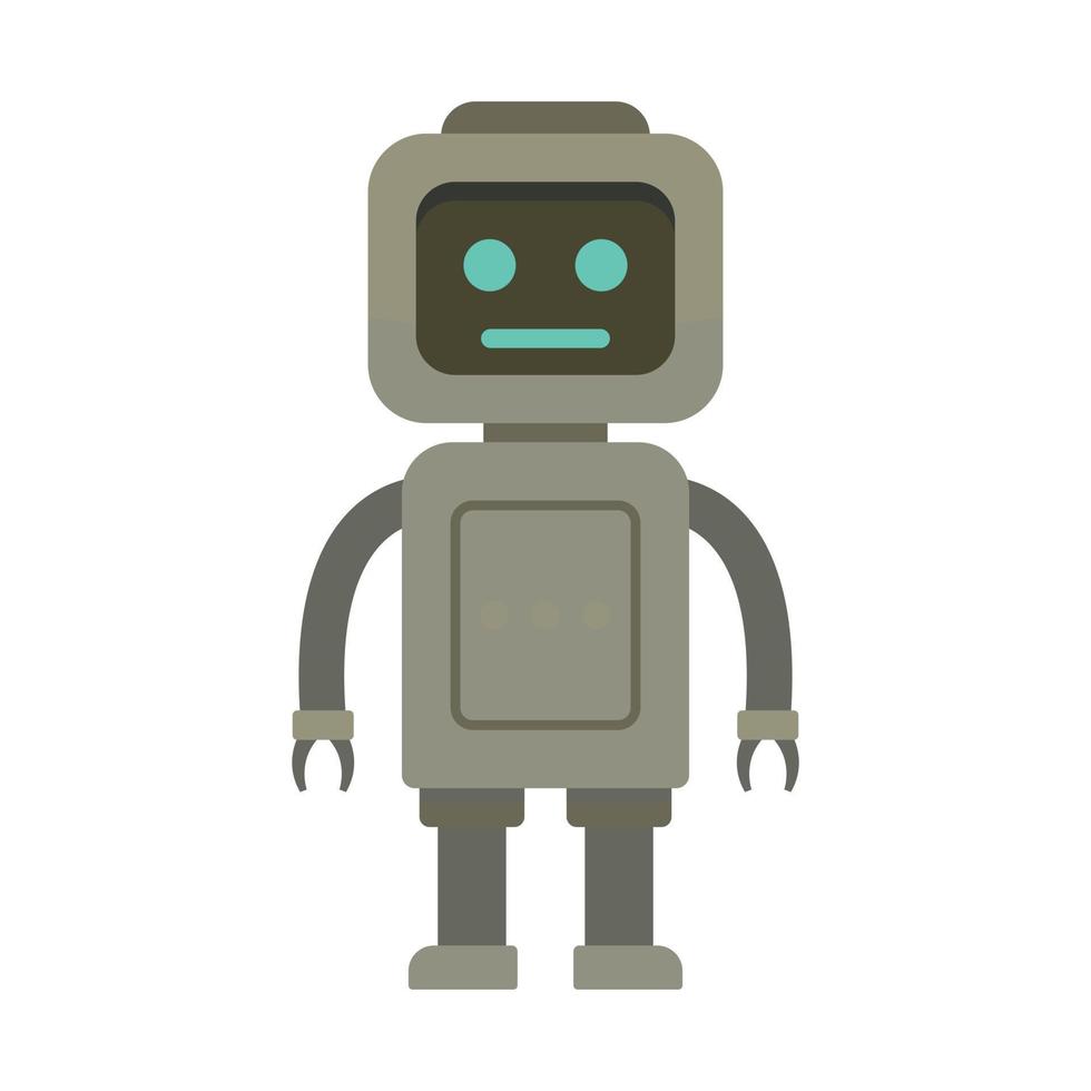 icono de robot de juguete, estilo plano vector