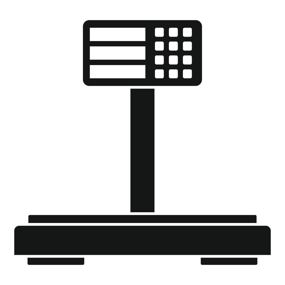 Digital supermarket scales icon, simple style vector