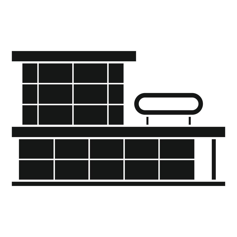 Storefront mall icon, simple style vector