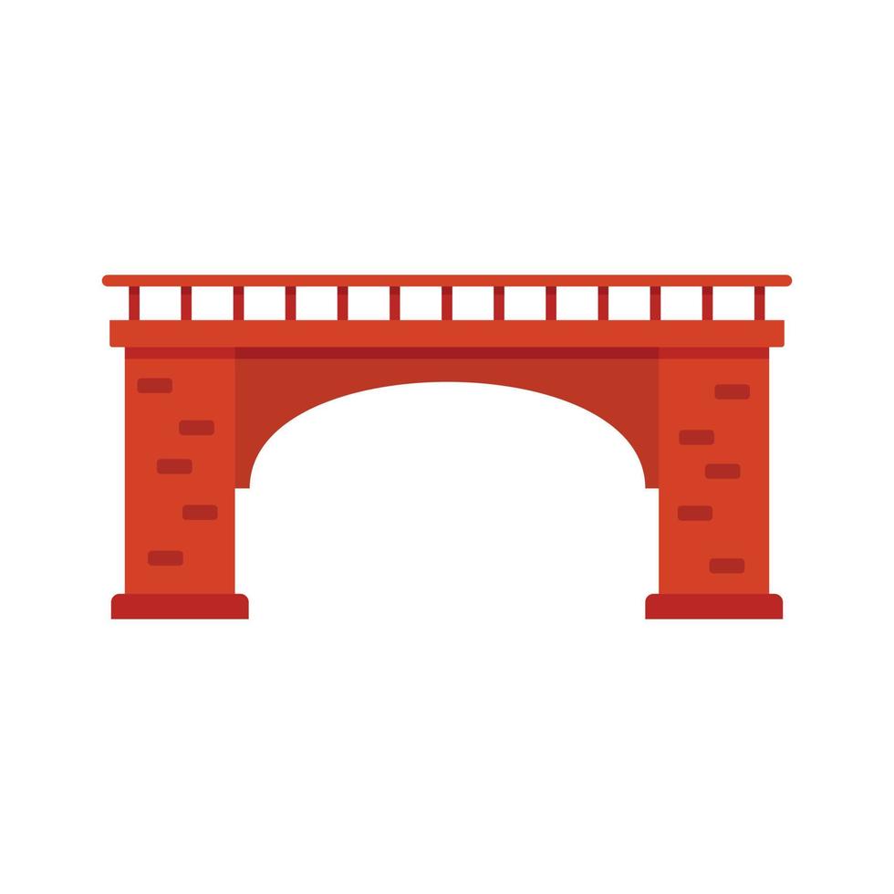 icono de puente de ladrillo, estilo plano vector