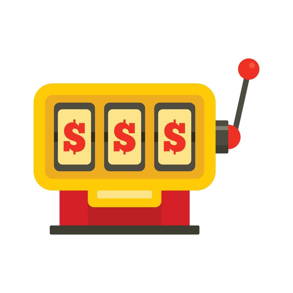 Dollar slot machine icon, flat style vector