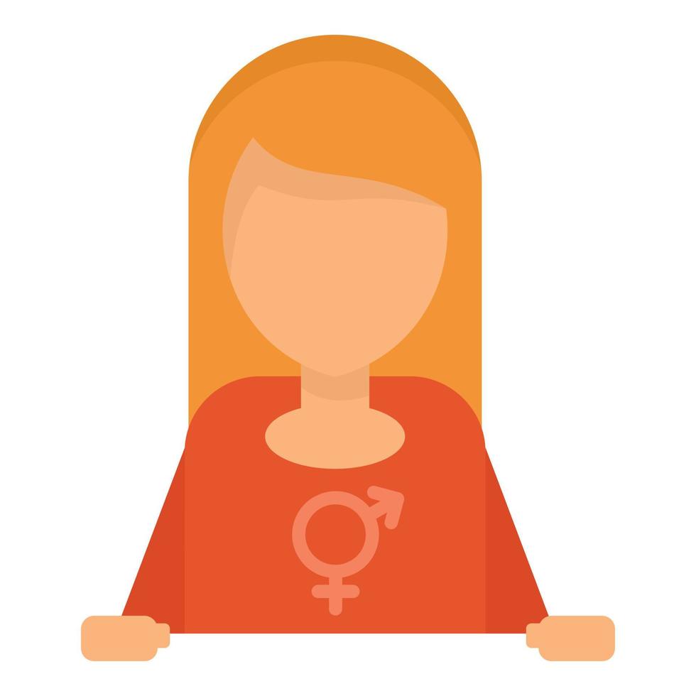 Blonde hair lesbian girl icon, flat style vector