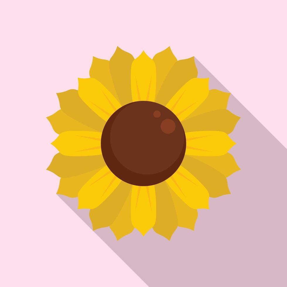 icono de girasol de primavera, estilo plano vector