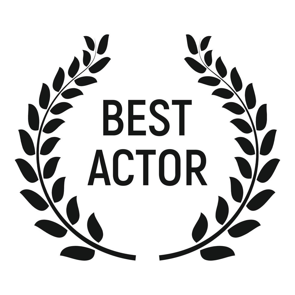 Best actor award icon, simple style vector