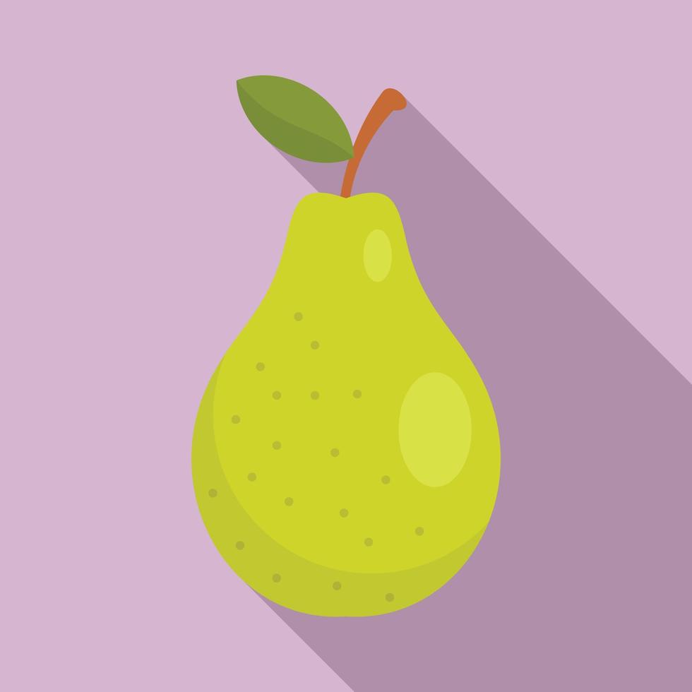 Autumn pear icon, flat style vector