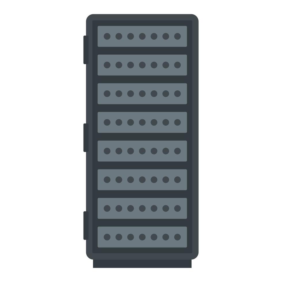icono de rack de servidor, tipo plano vector