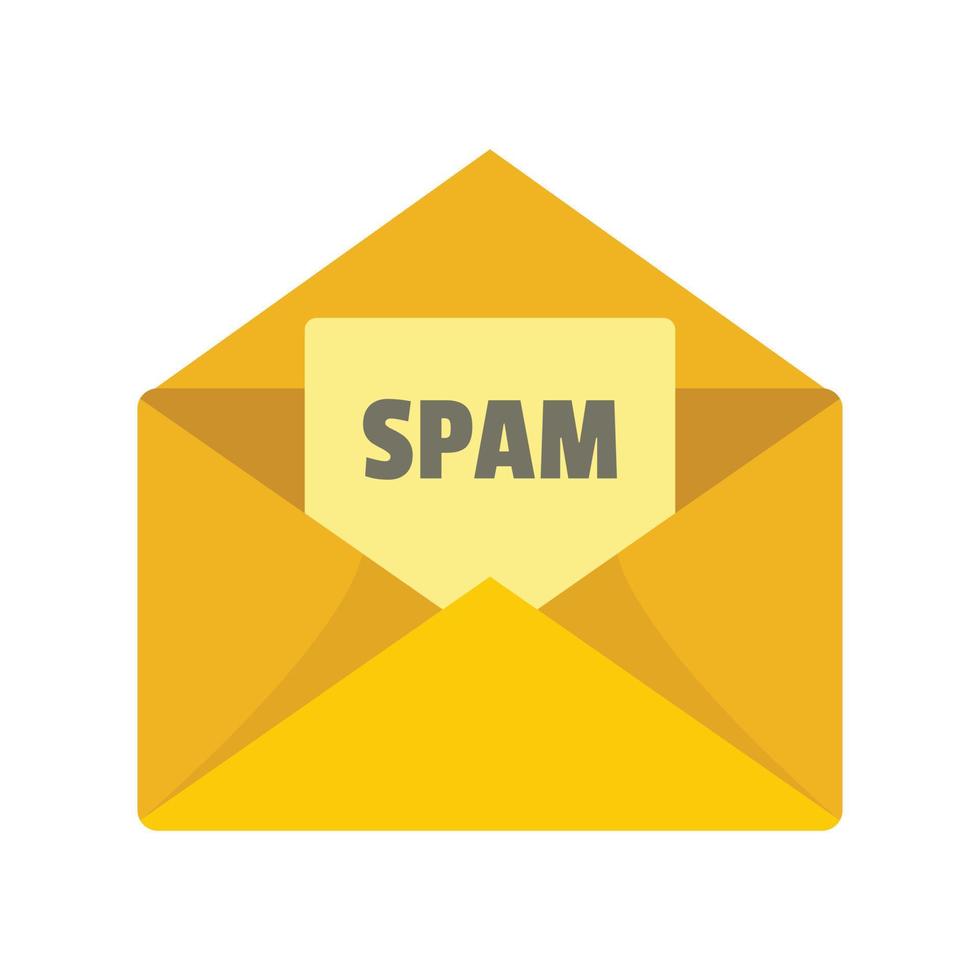 Mail spam icon, flat style vector