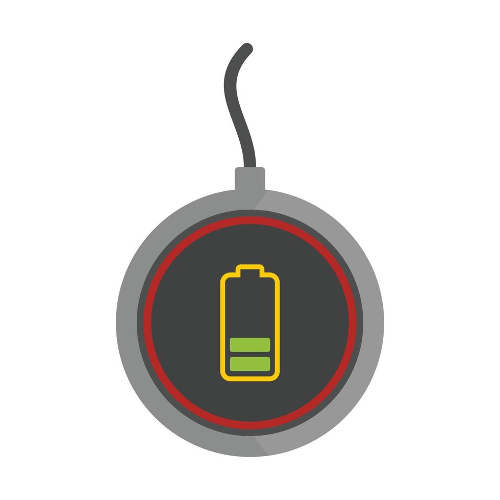 Energy wireless charger icon, flat style vector