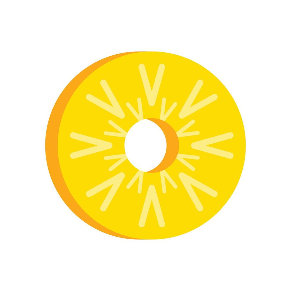 Piece of pineapple icon, flat style vector