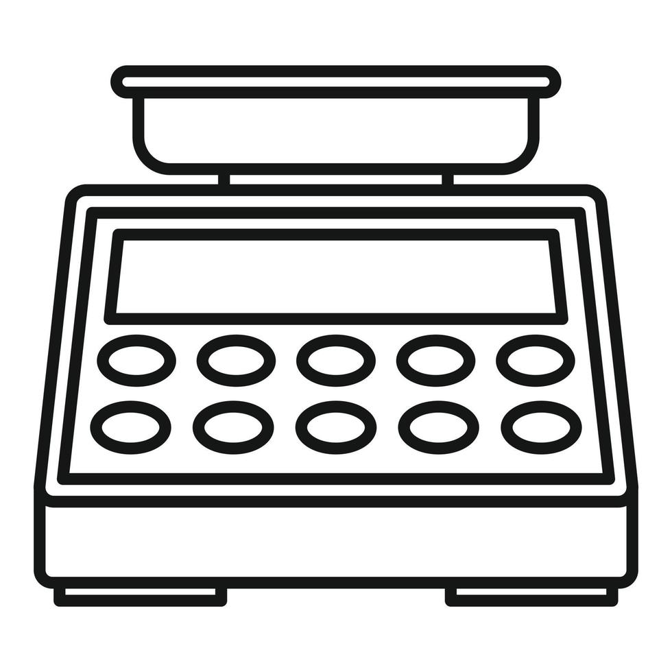 Digital button scales icon, outline style vector