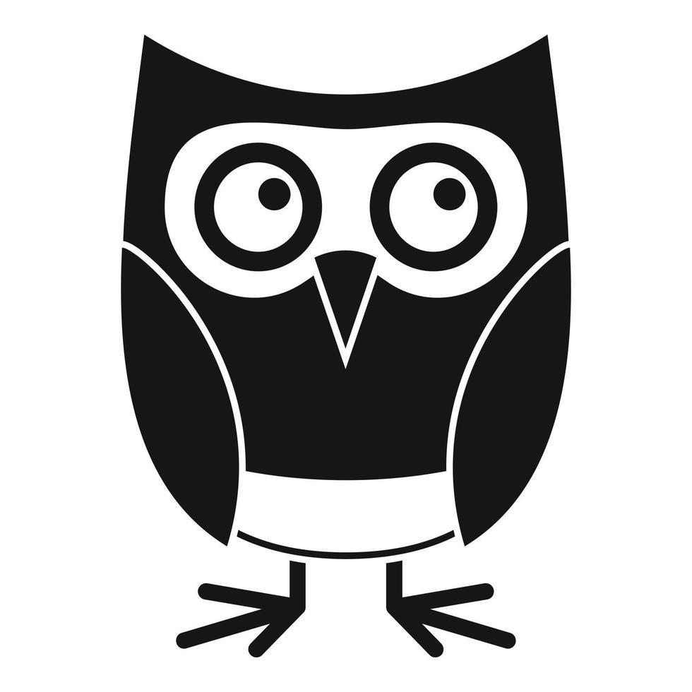 Cute owl icon, simple style vector