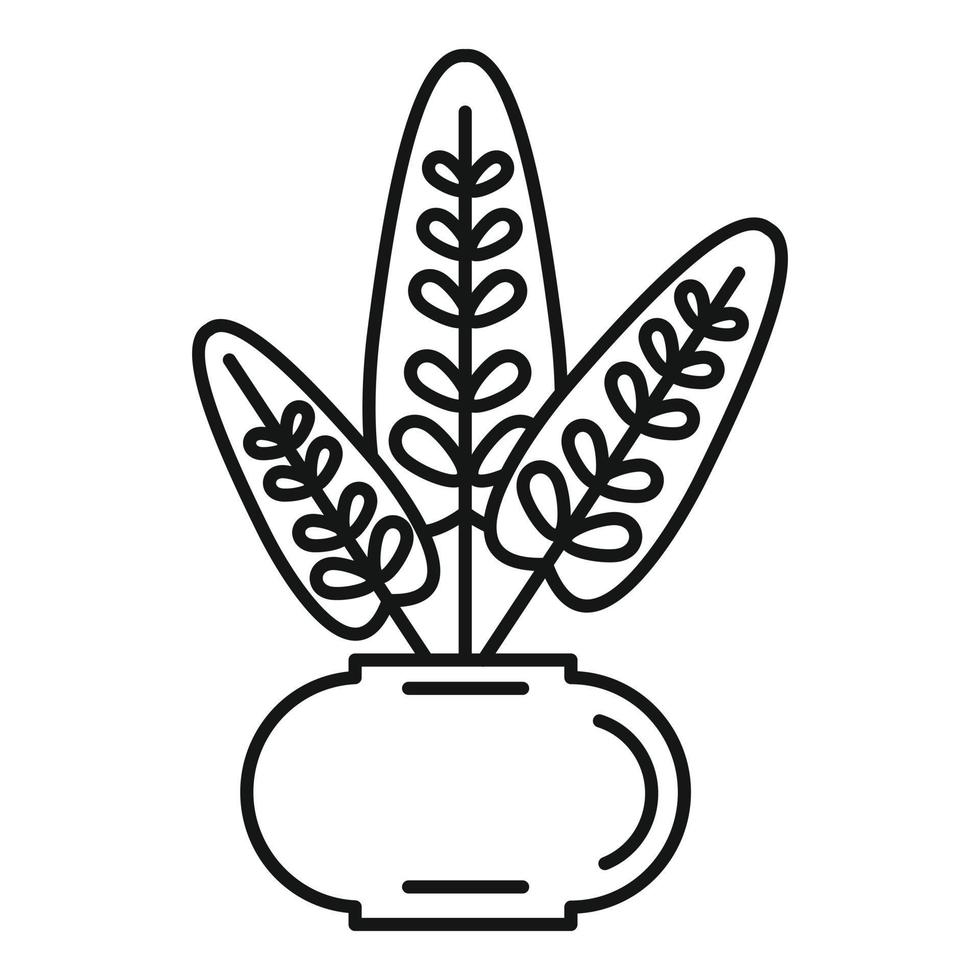 icono de planta de interior de decoración, estilo de contorno vector