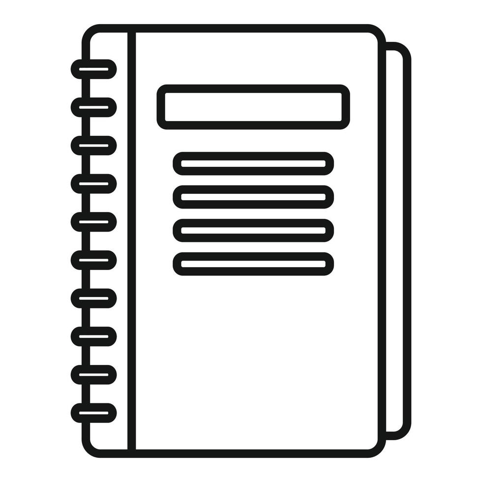 Staff notebook icon, outline style vector