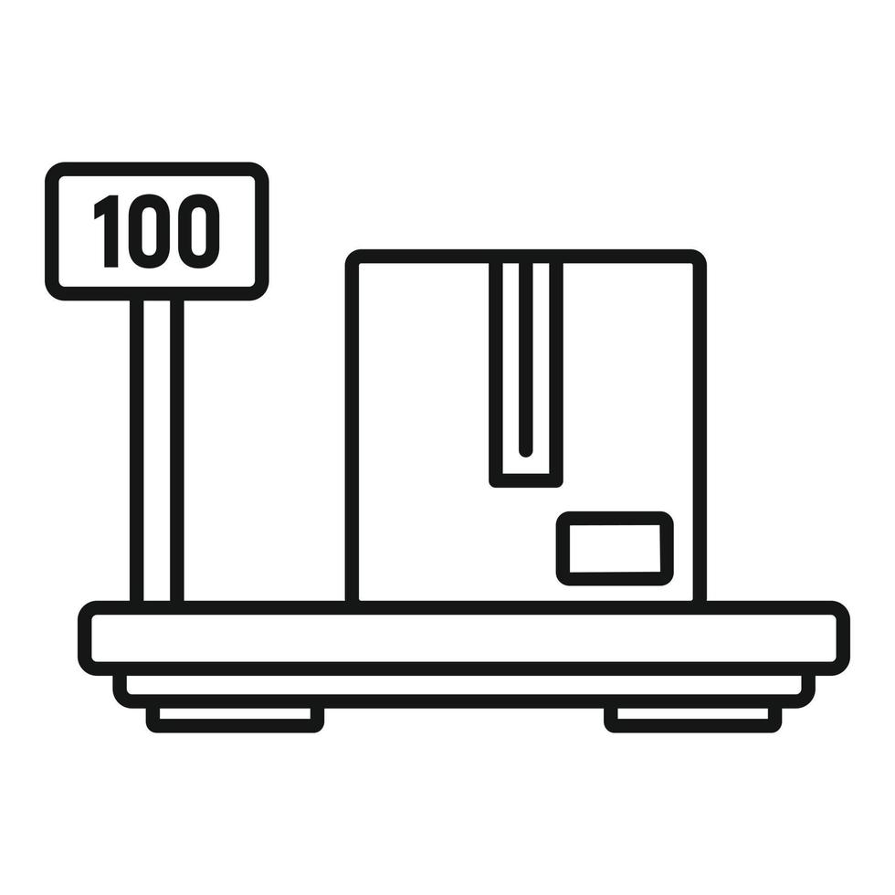 Warehouse scales icon, outline style vector