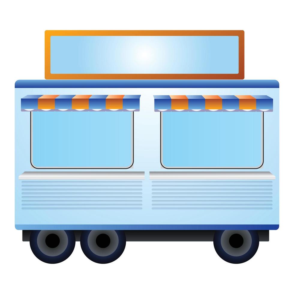 Shop trailer icon, cartoon style vector