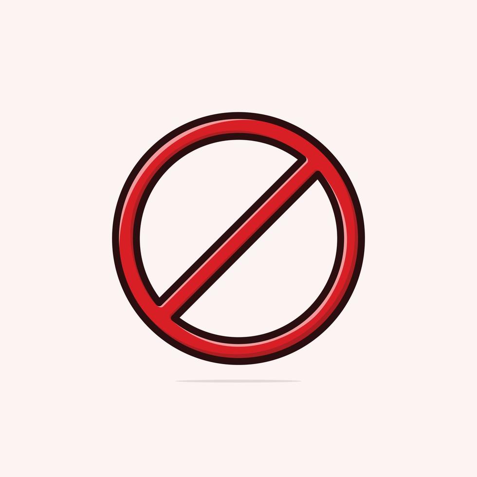 Red prohibited sign no icon warning or stop symbol safety danger isolated vector illustration