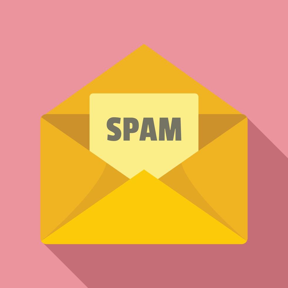 Mail spam icon, flat style vector