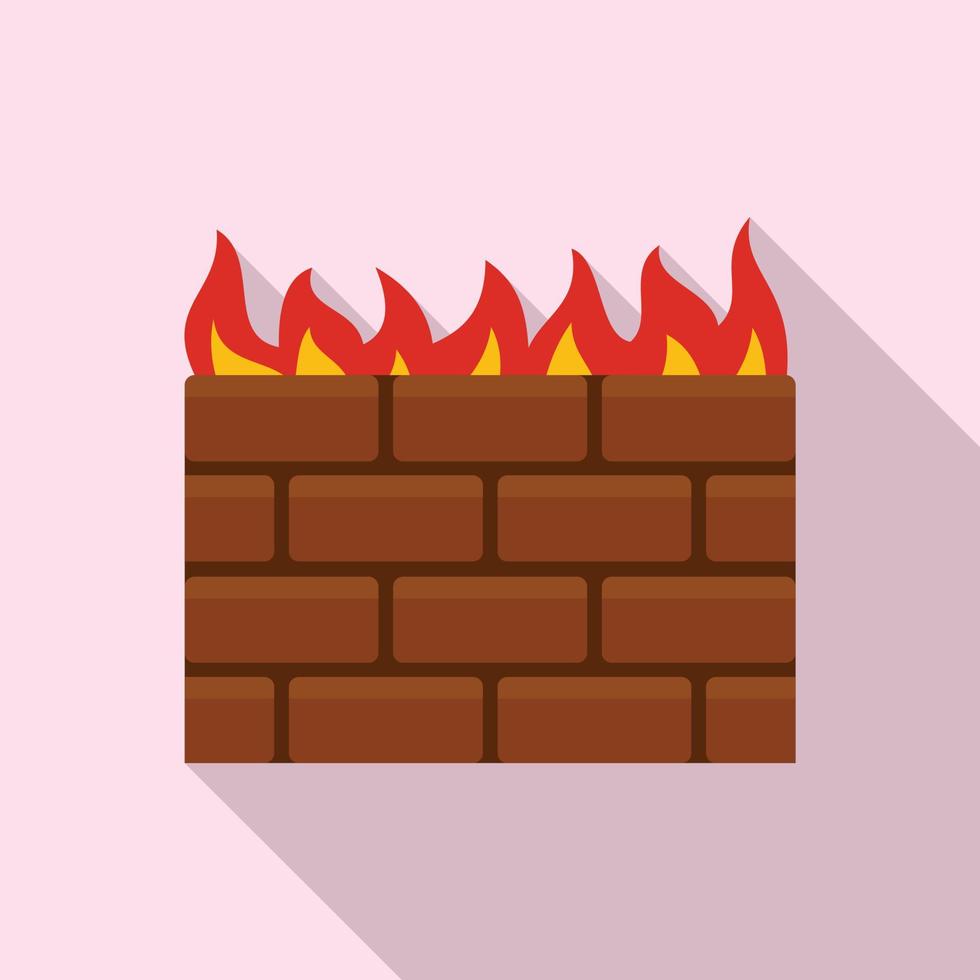 icono de firewall de computadora, estilo plano vector