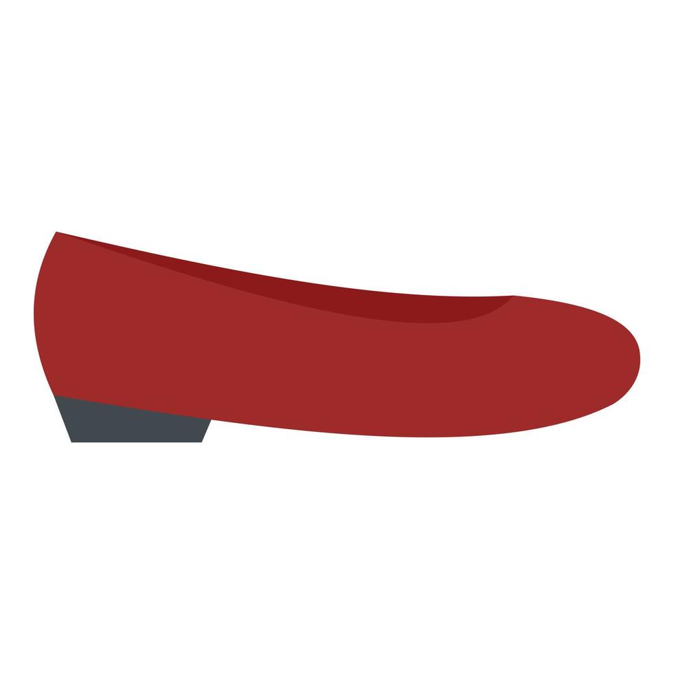 icono de zapato de niña roja, tipo plano vector