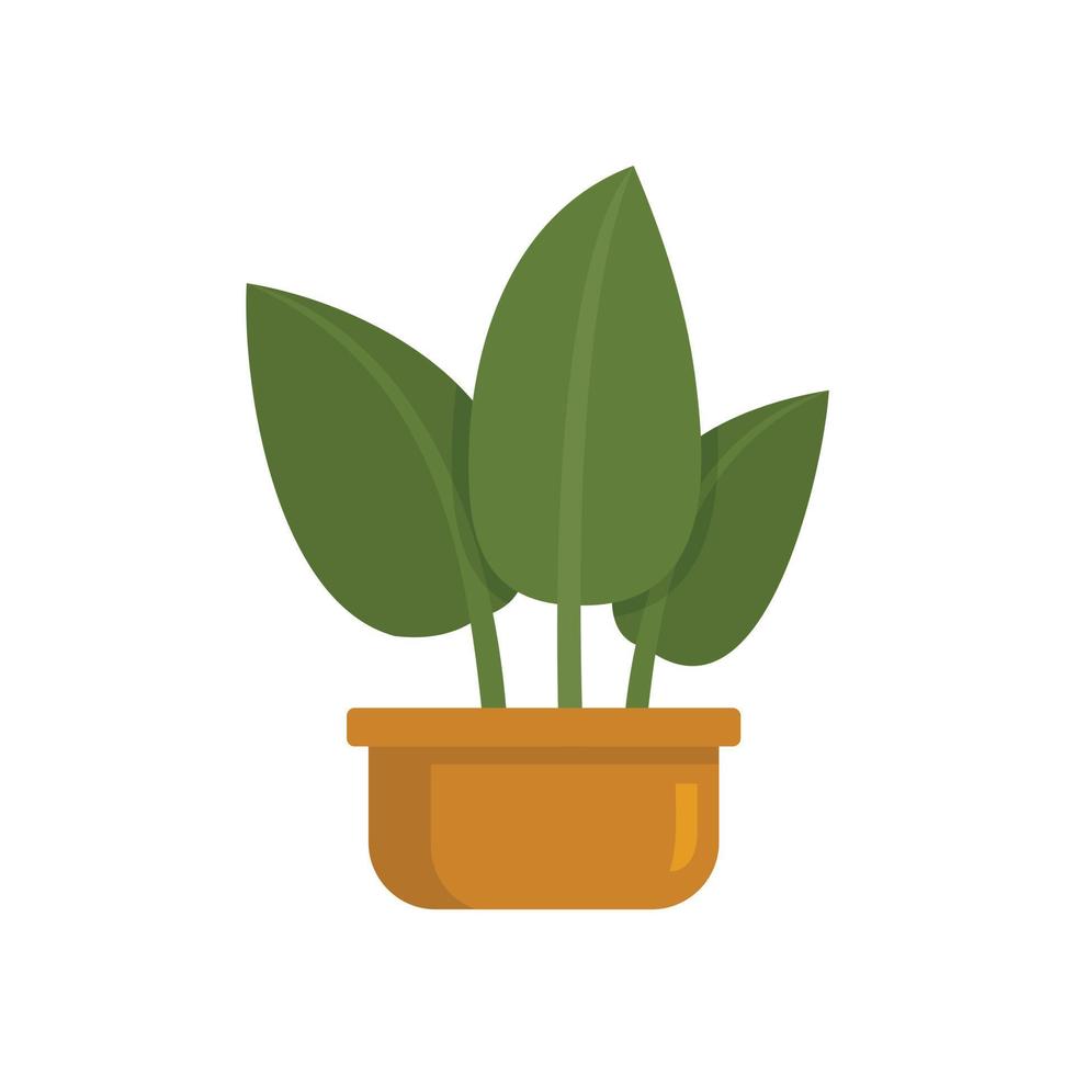 icono de planta de hoja tropical, estilo plano vector