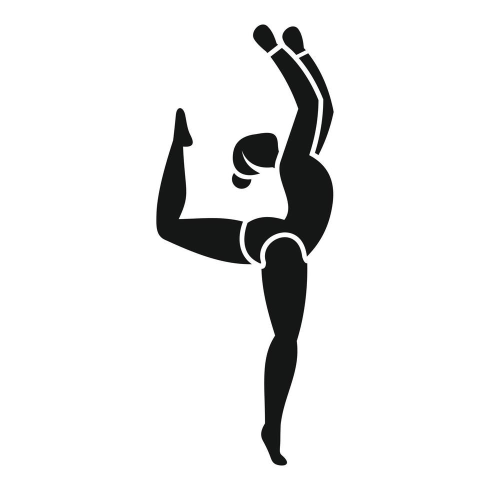 Girl rhythmic gymnastics icon, simple style vector