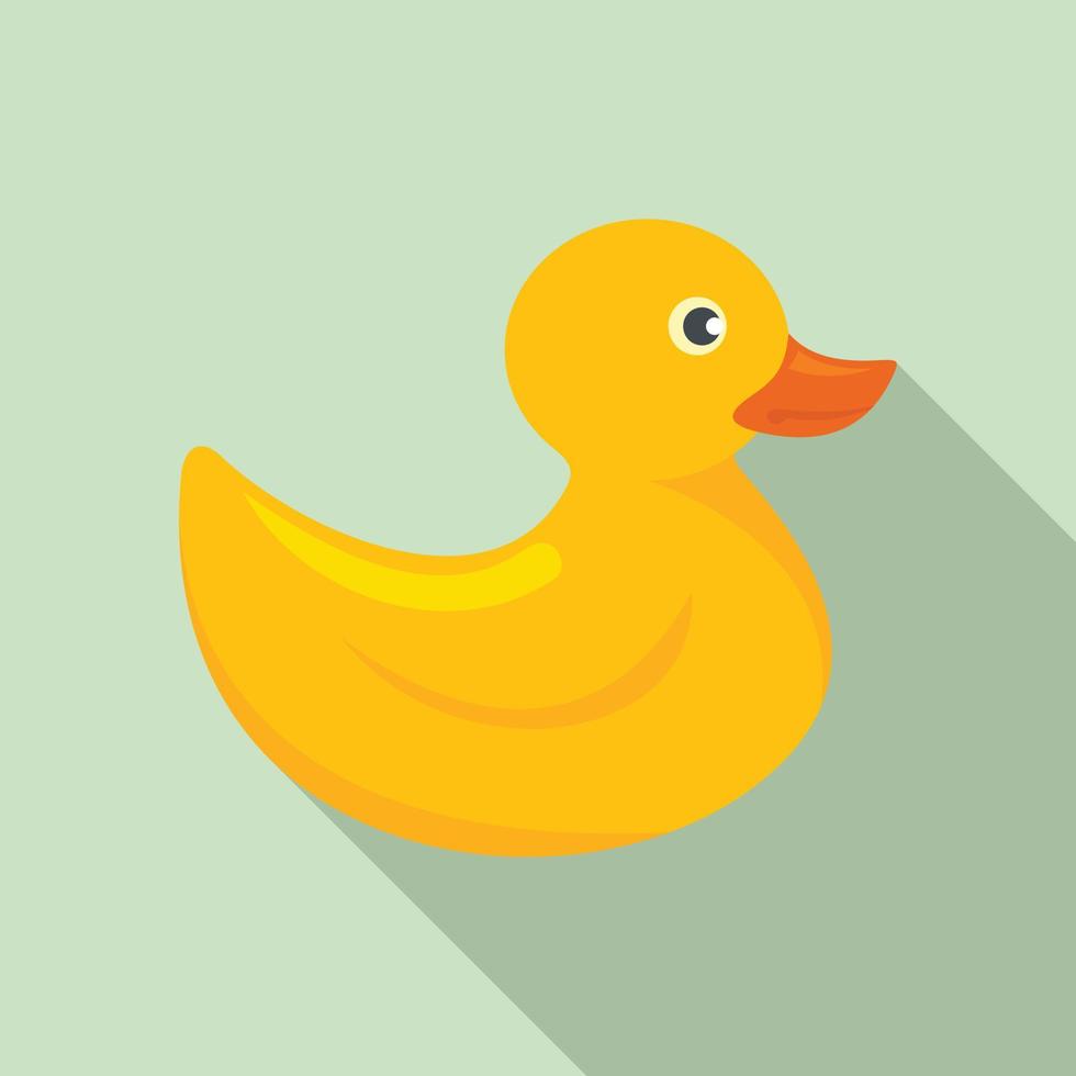 Rubber duck icon, flat style vector