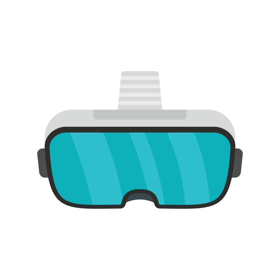 Glass game goggles icon, flat style vector